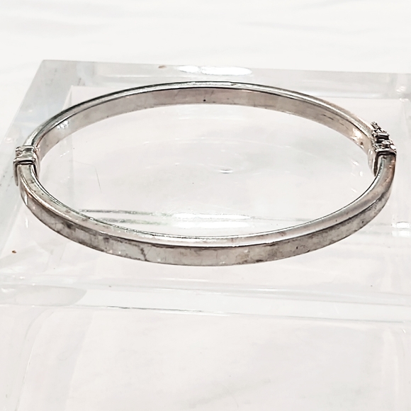 Vintage Milor Italy Sterling Silver Hinge Bangle Bracelet - Picture 4 of 7